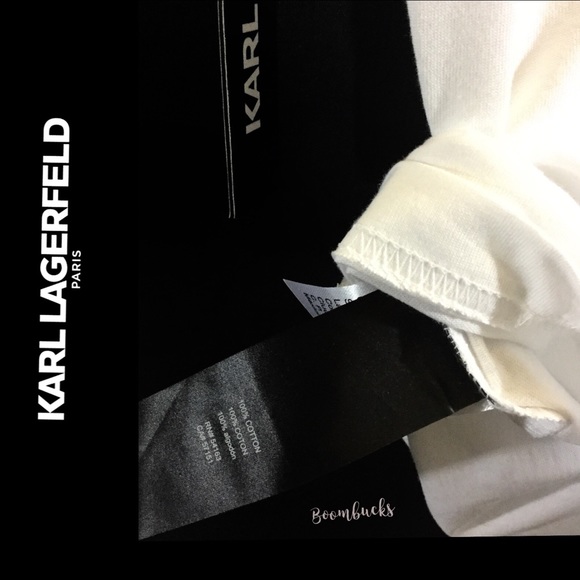 New Karl Lagerfeld Logo Tape Solid T shirt… - Picture 8 of 12